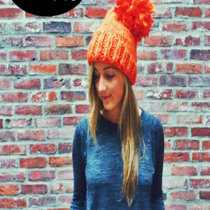 Mega-Pom Spiral Rib Beanie - Knit Pattern
